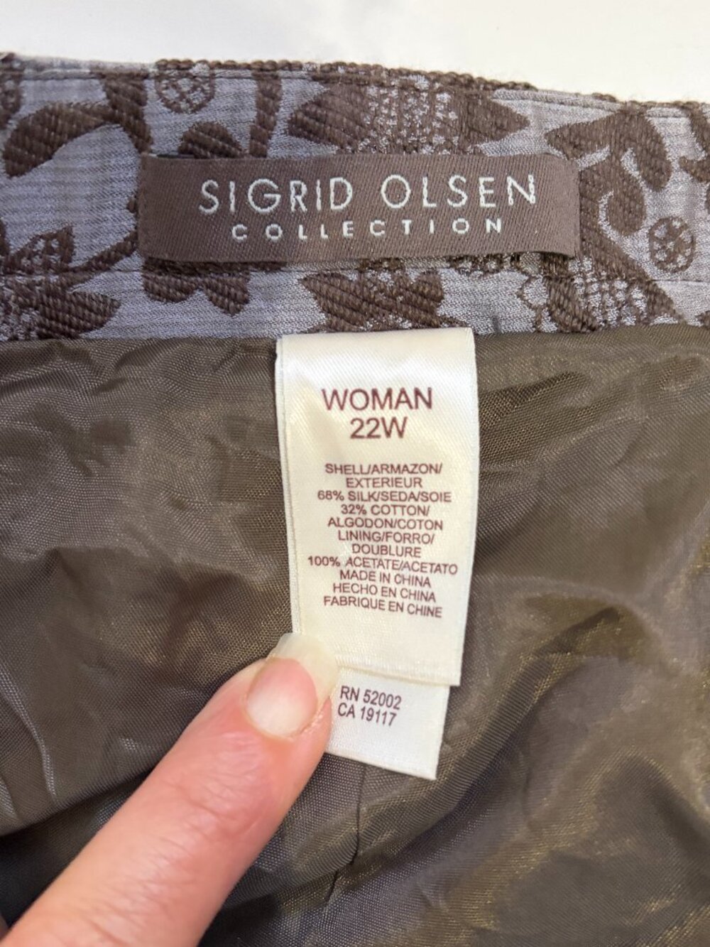 Sigrid Olsen Silk Jacquard Crop Pants Size 22 W - Picture 4 of 7